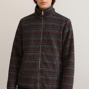 Original Use Fleece Jacket Men’s XS – Aztec Pattern Full Zip Cozy Pullover